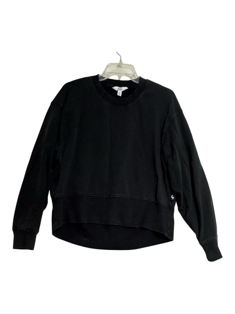JoyLab Washed Black Cropped High-Low Crewneck Sweatshirt Women’s Size Medium